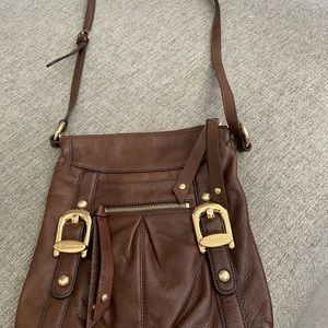 Chocolate Brown Leather B Makowsky crossbody purse